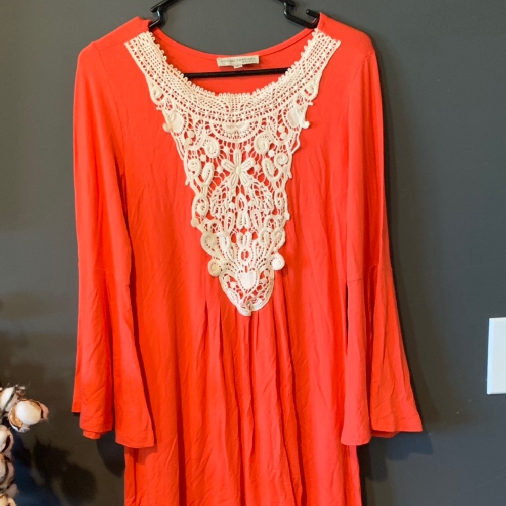 Lace coral dress